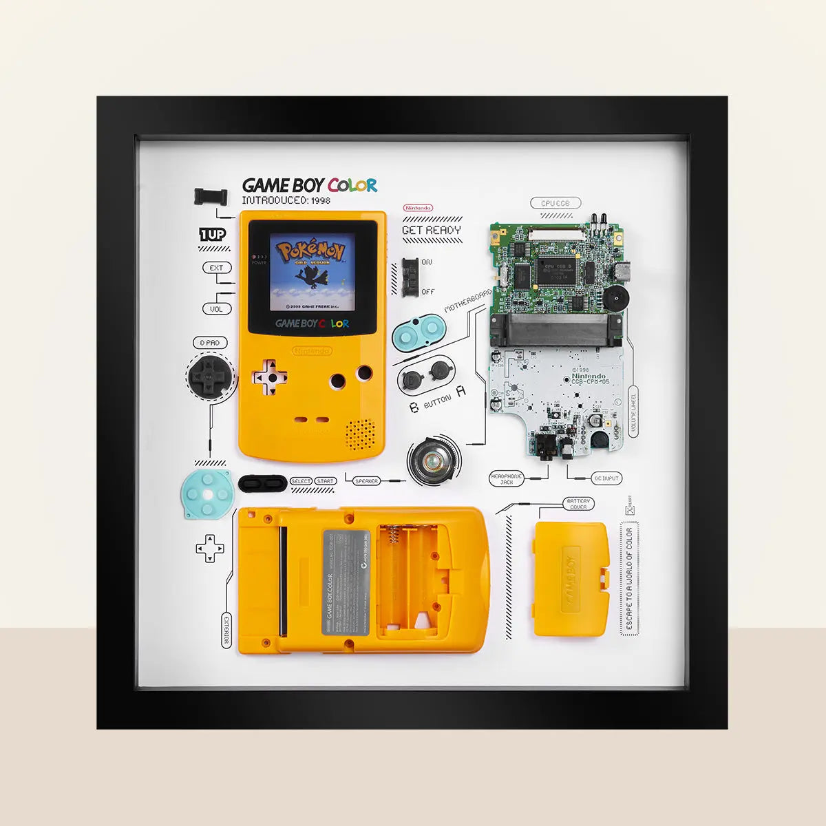uøkonomisk spisekammer at tilbagetrække Xreart GameBoy Color Framed Artwork Personal Collection and Nostalgic Gift