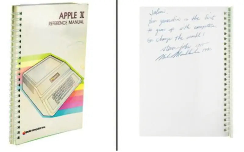Autograph Pc The Apple Computer manual autographed by Steve Jobs sold for the highe