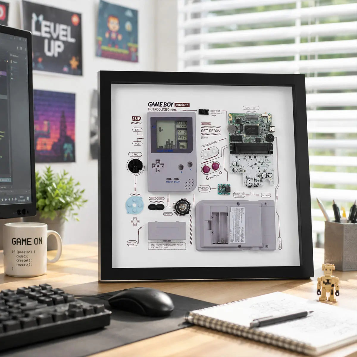 Xreart Game Boy Pocket Disassembled Art Framed
