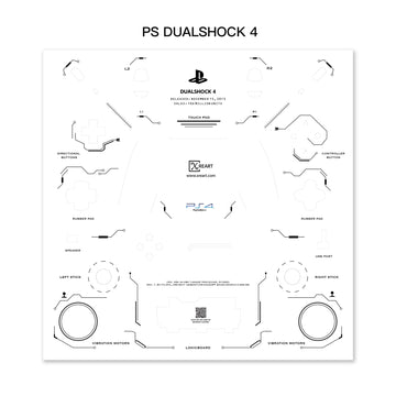 DUALSHOCK 4 wireless PS4 controller Disassembled Drawing Template PDF (Digital Download File)