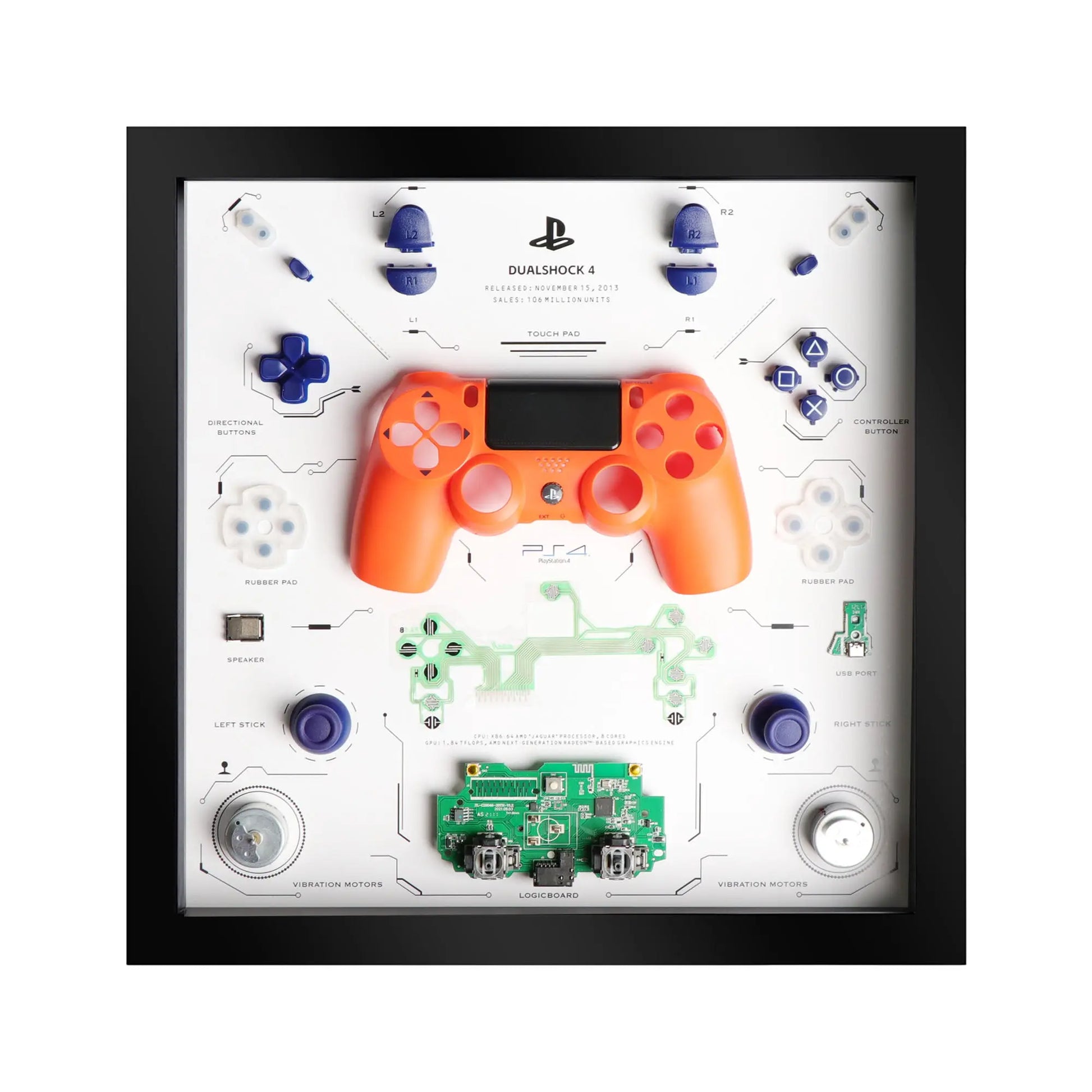 PS4 Controller Disassembled Drawing Template PDF Download