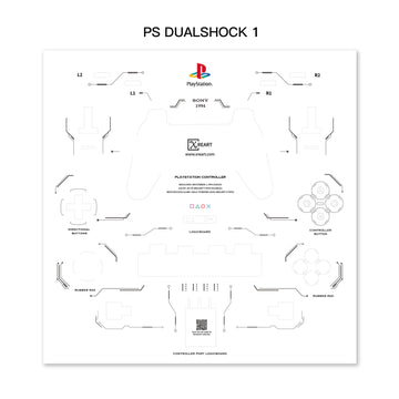 PlayStation PS1 Controller Disassembled Template PDF  (Digital Download )