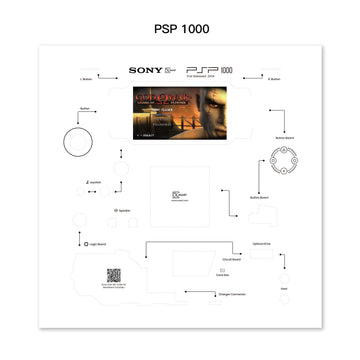Sony PSP1000 & PSP2000 Disassembly Layout Template PDF (Digital Download）