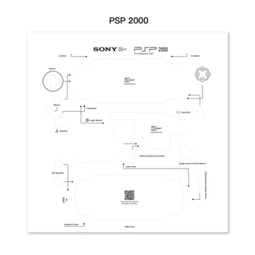 Sony PSP1000 & PSP2000 Disassembly Layout Template PDF (Digital Download） XreArt Studio 