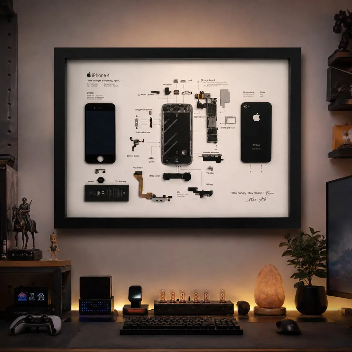 Xreart iPhone 4 Grid Framed Retro Art Work, Unique Gift for Him