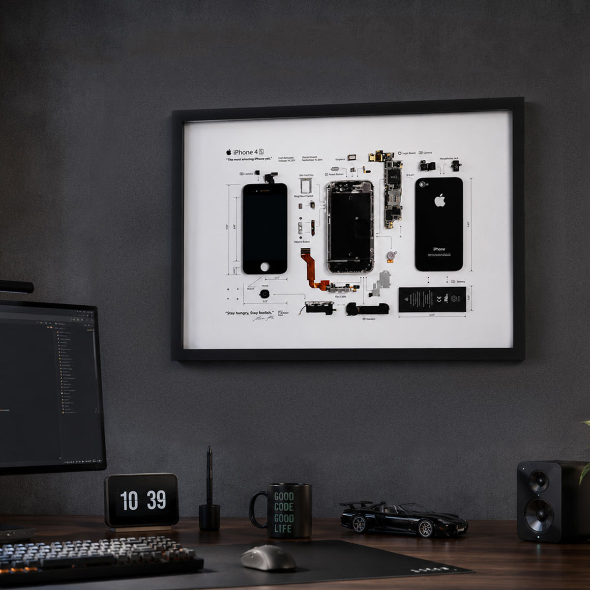 iPhone 4S Deconstructed Art Frame, Best Nostalgia Gift - Xreart