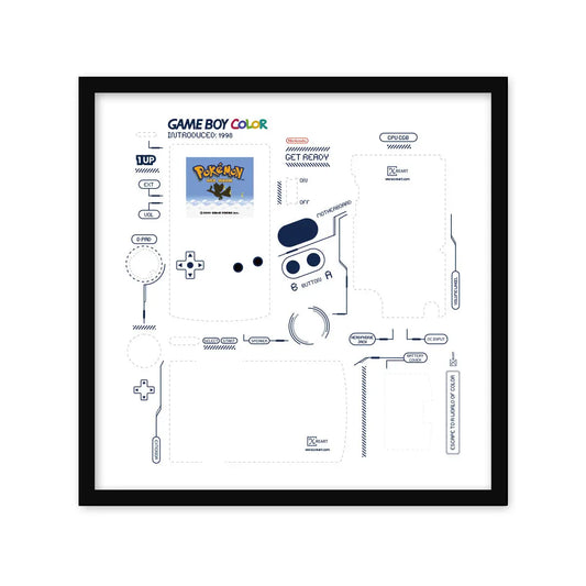 DIY GameBoy Teardown Template Framed Collection - Xreart