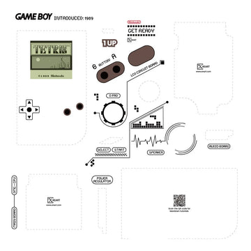 Nintendo Gameboy Disassemble Layout Template PDF format (Digital Download File) XreArt Studio