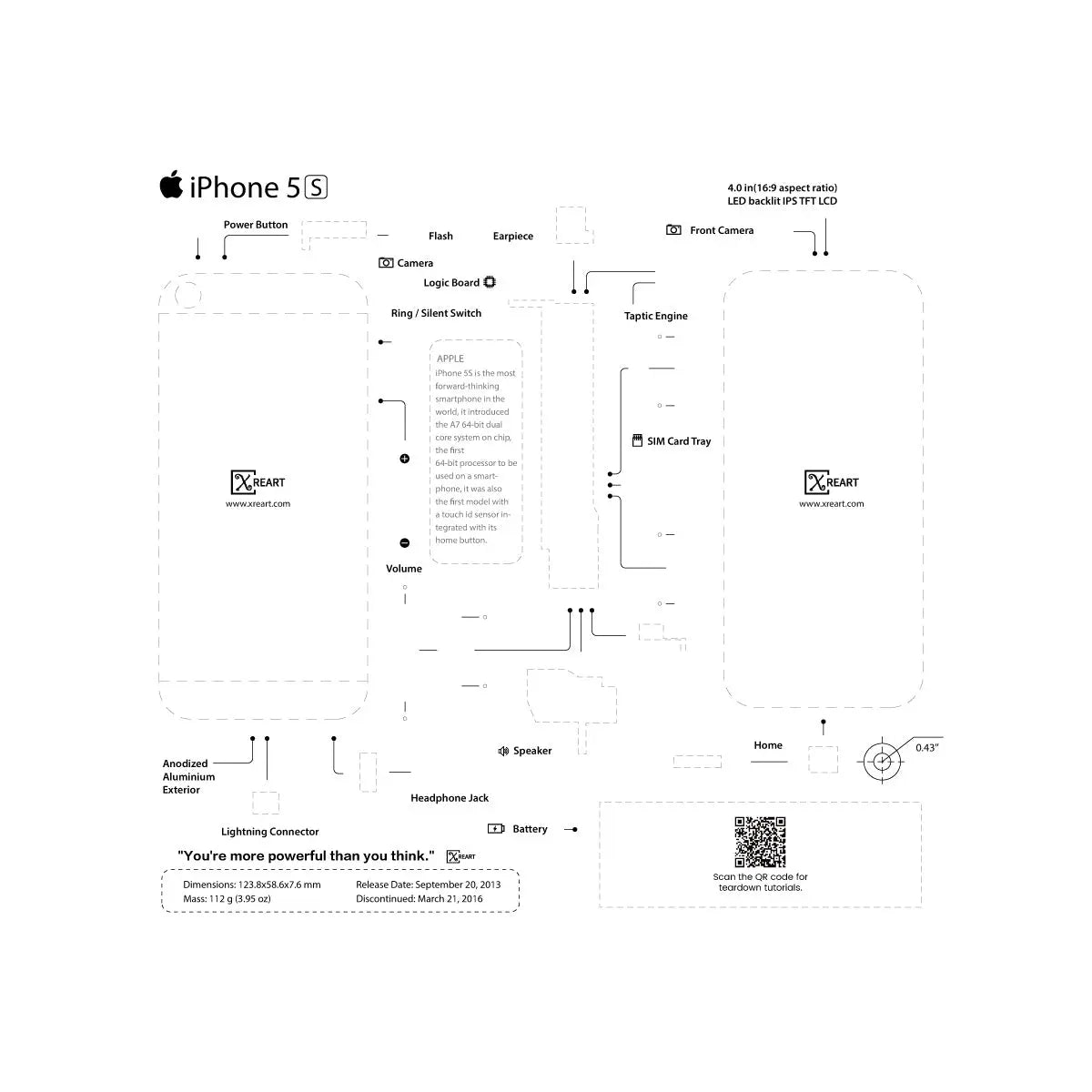 Apple iPhone 2G,3G,3GS,4,4s,5,5s,6,6s,7,8,X,watch teardown layout template PDF format (Digital Download File) XreArt Studio