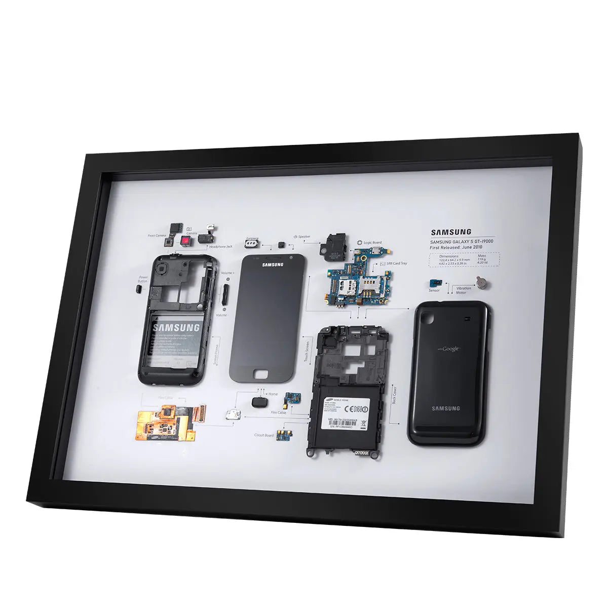 Disassembled iPhone Art With Frame, Disassemble Art, Framed iPhone 4, iPhone deals 4 T