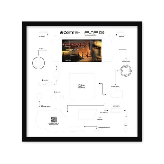 DIY PSP Game Console Teardown Template Framed XreArt Studio