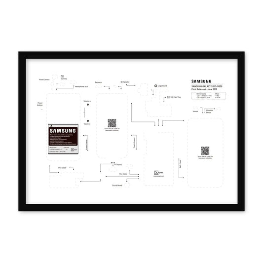 DIY Samsung Galaxy S Teardown Template Framed Collection XreArt Studio