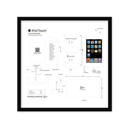 DIY iPod Touch Teardown Template Framed Collection XreArt Studio